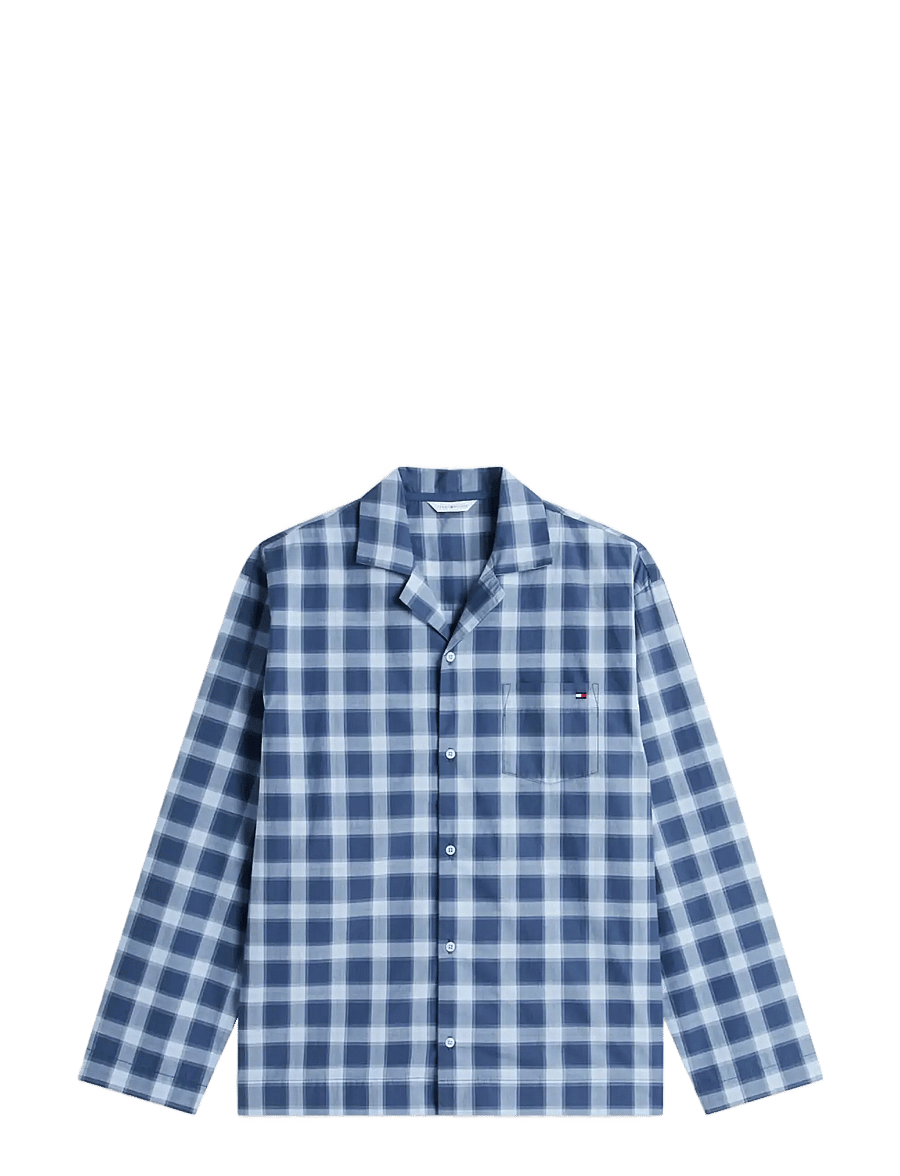 Tommy Hilfiger - LS WOVEN PJ SHIRT SET PRINT - pyjama - chambray blue shadow check - 0
