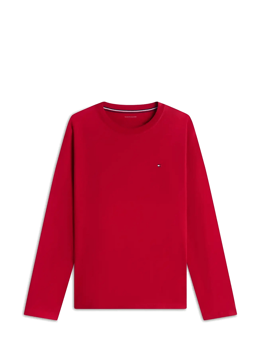 Tommy Hilfiger - LS JERSEY SET SOLID - pidžaamasärgid - medium red carbon navy - 1
