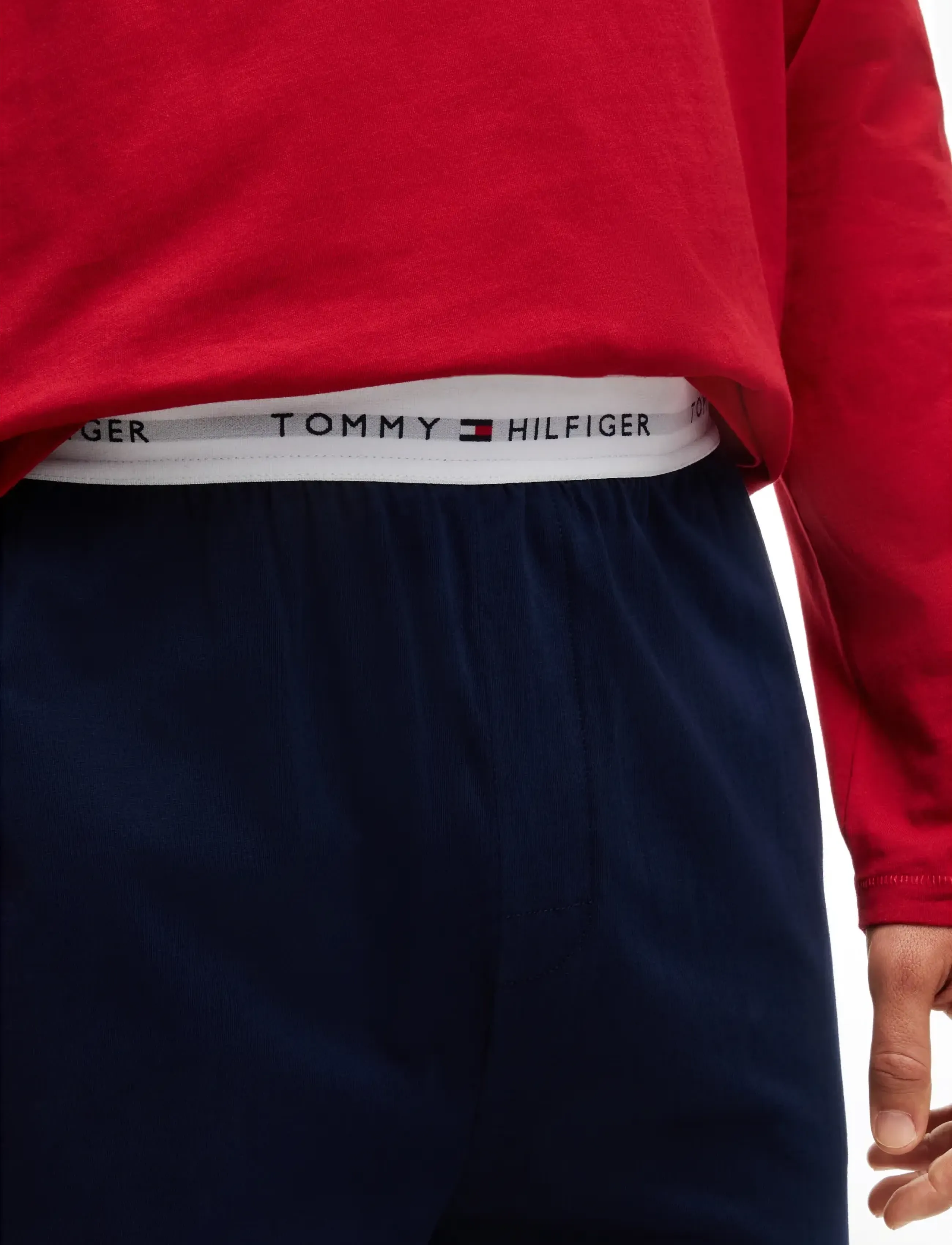Tommy Hilfiger - LS JERSEY SET SOLID - pidžaamasärgid - medium red carbon navy - 3