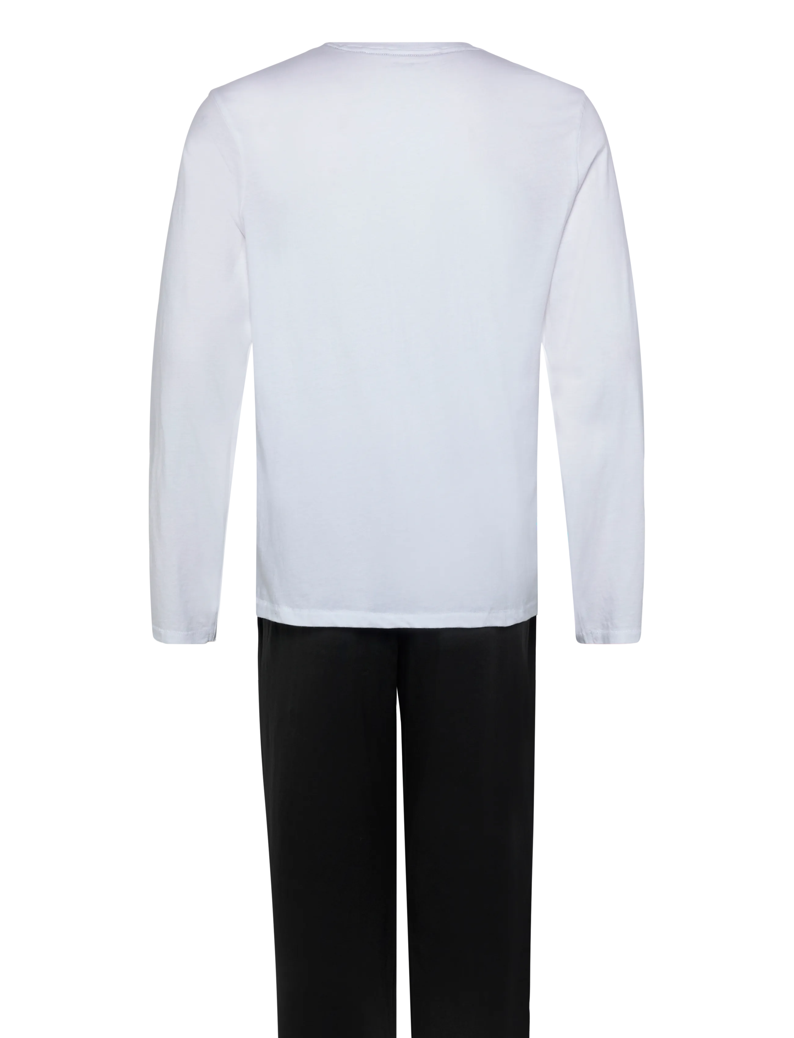 Tommy Hilfiger - LS JERSEY SET SOLID - pyjamasöverdelar - white black - 2