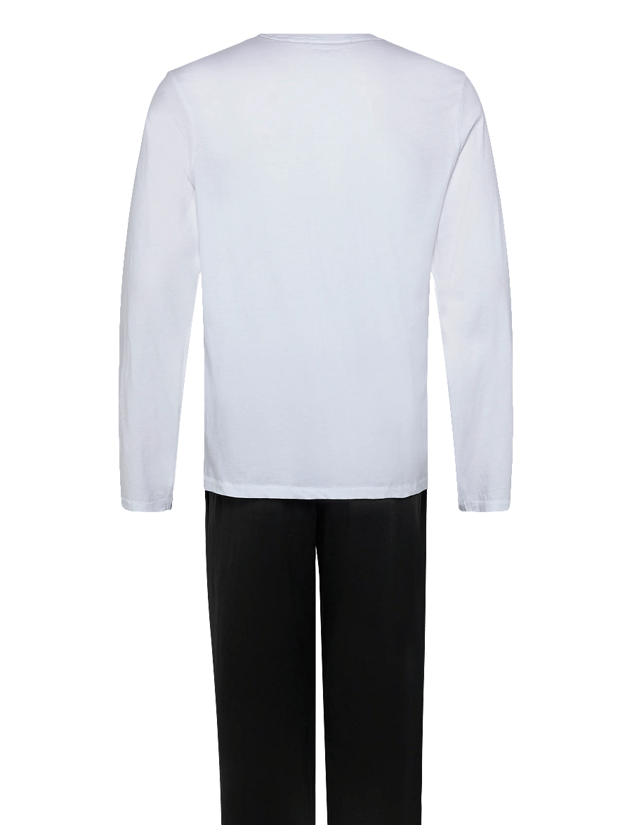 Tommy Hilfiger - LS JERSEY SET SOLID - pyjamasöverdelar - white black - 2
