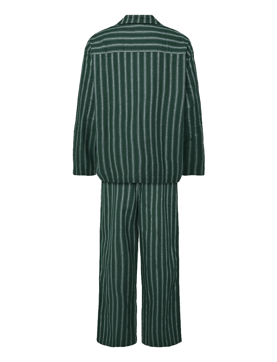 Tommy Hilfiger - FLANNEL PJ SETSHIRT - pyjama sets - ornamental green pj stripe - 2