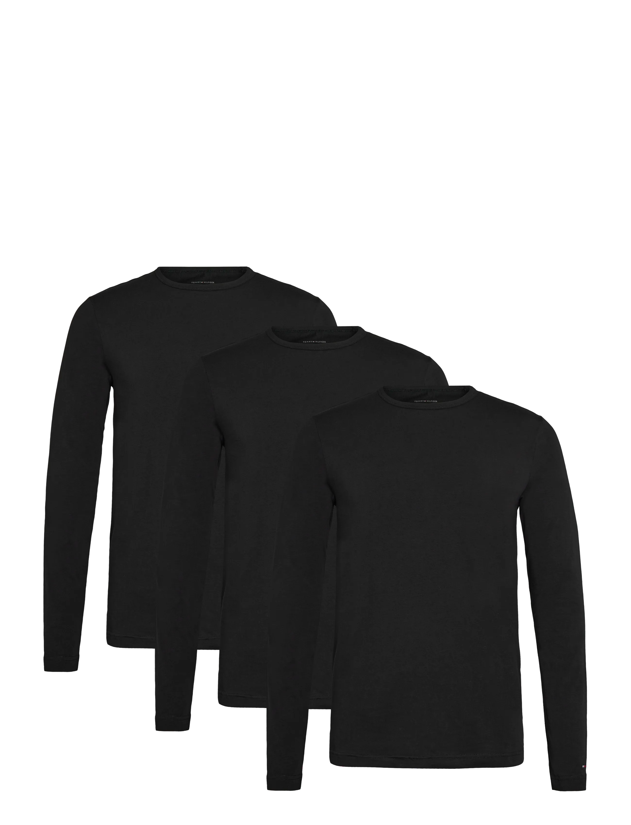 Tommy Hilfiger 3P LS Tee - Pyjamasöverdelar - BLACK  BLACK  BLACK / black