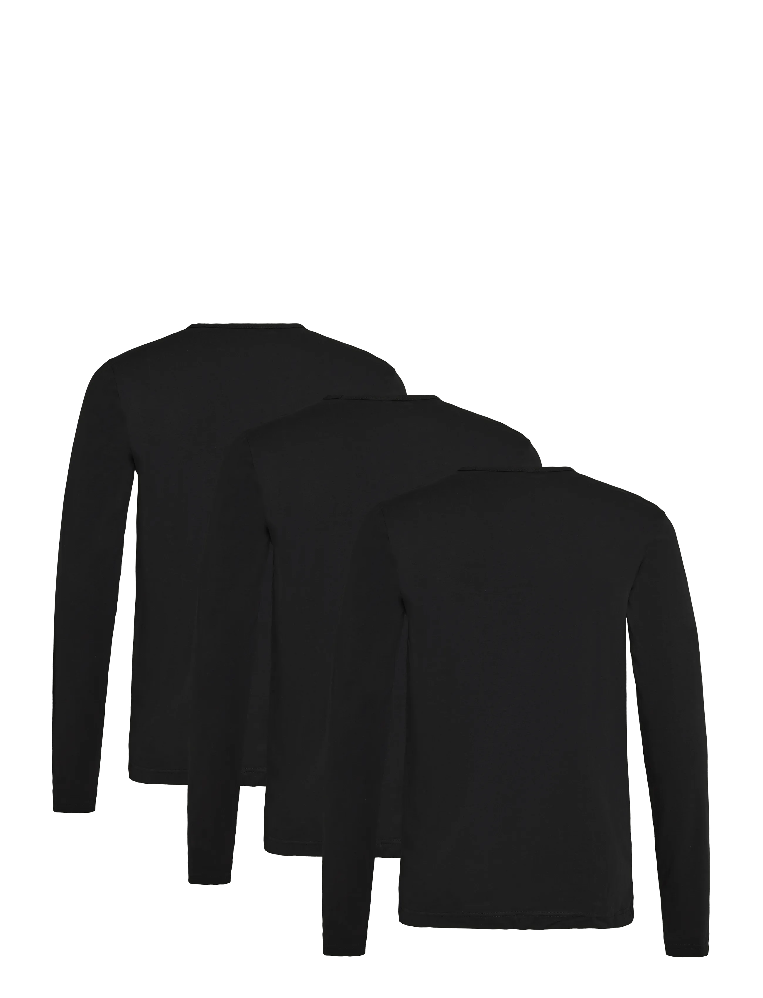 Tommy Hilfiger - 3P LS Tee - pyjamasöverdelar - black  black  black - 1