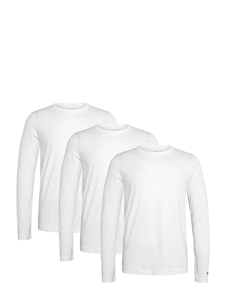 Tommy Hilfiger - 3P LS Tee - pyjamasöverdelar - white white white - 0