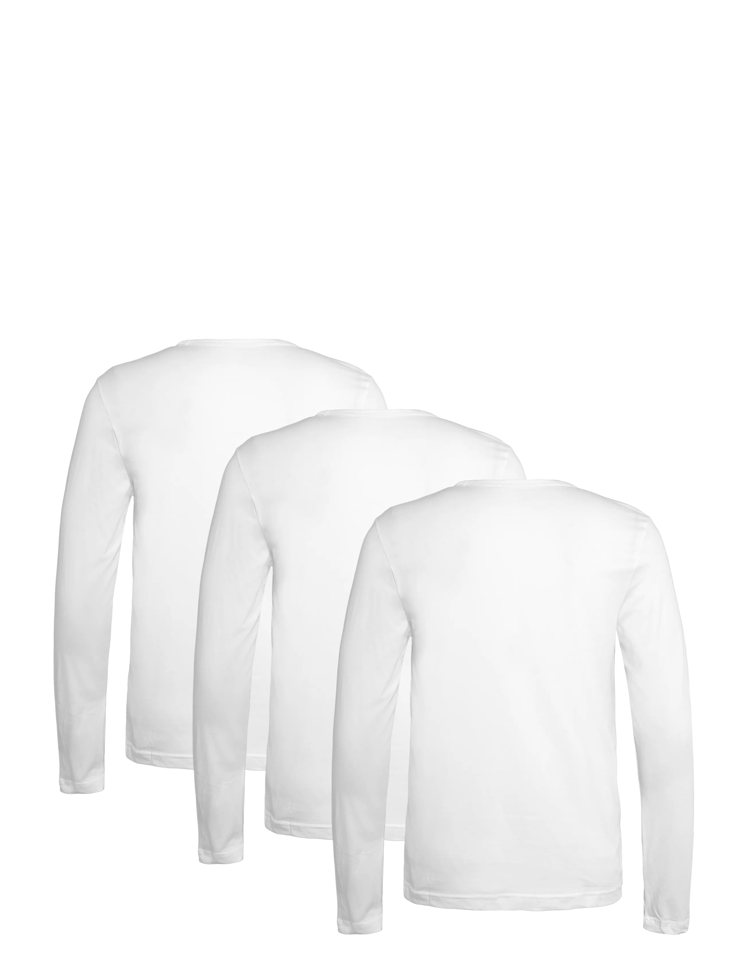 Tommy Hilfiger - 3P LS Tee - pyjamasöverdelar - white white white - 1