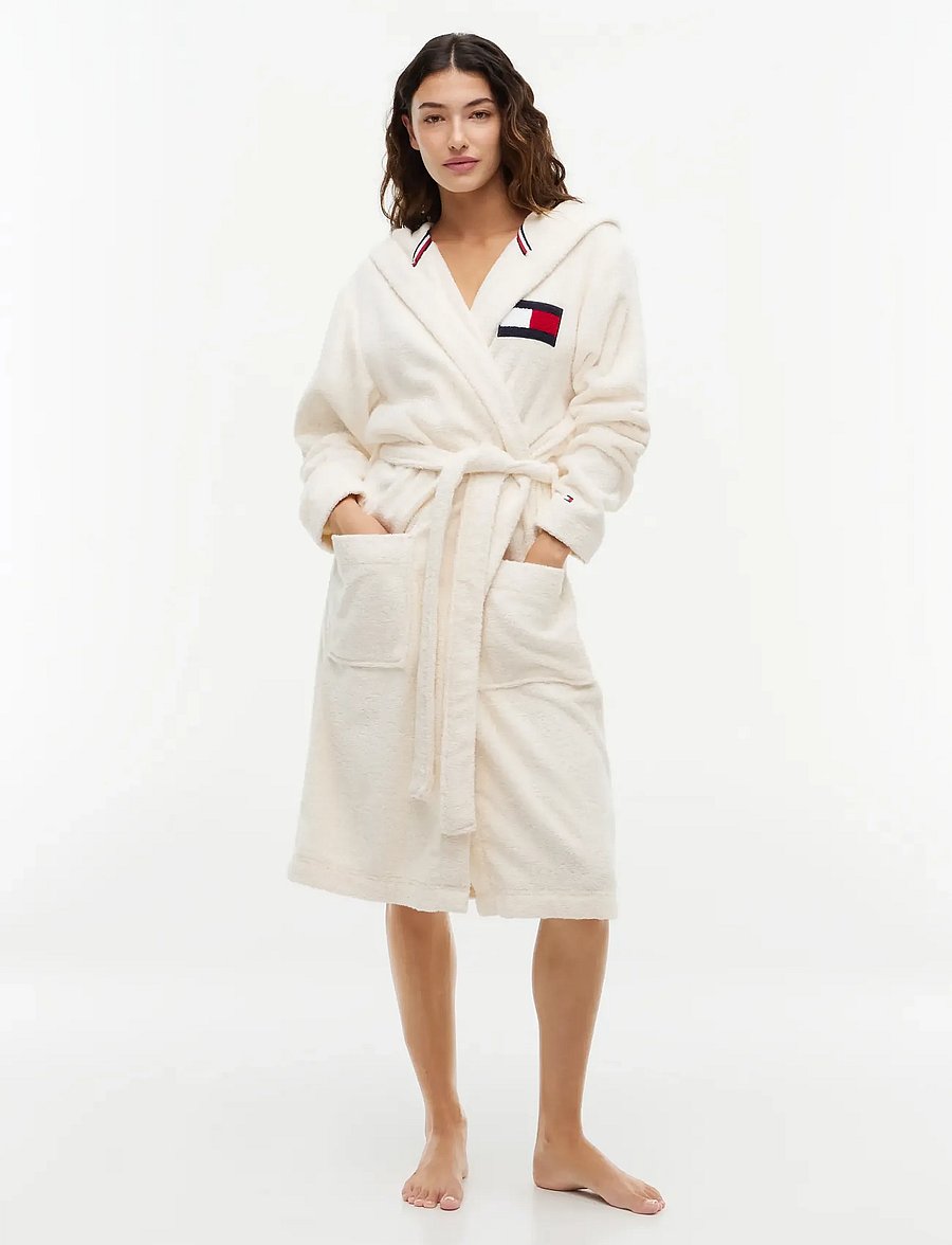 Tommy Hilfiger - UNISEX TOWELING HOODED BATHROBE - morgenkåber - ivory petal - 3