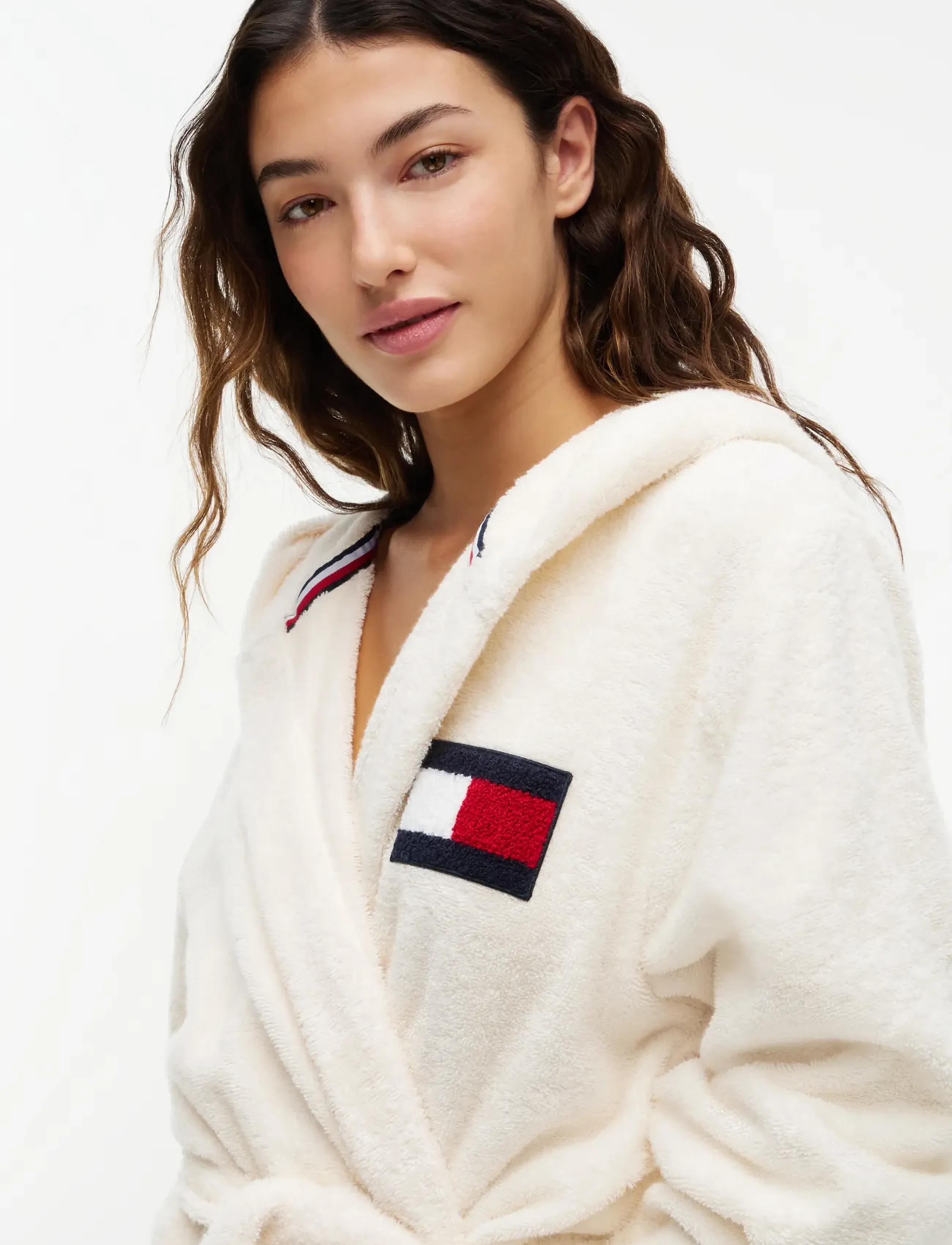 Tommy Hilfiger - UNISEX TOWELING HOODED BATHROBE - bademäntel - ivory petal - 4