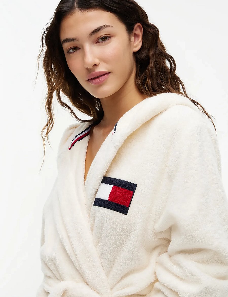Tommy Hilfiger - UNISEX TOWELING HOODED BATHROBE - morgenkåber - ivory petal - 4