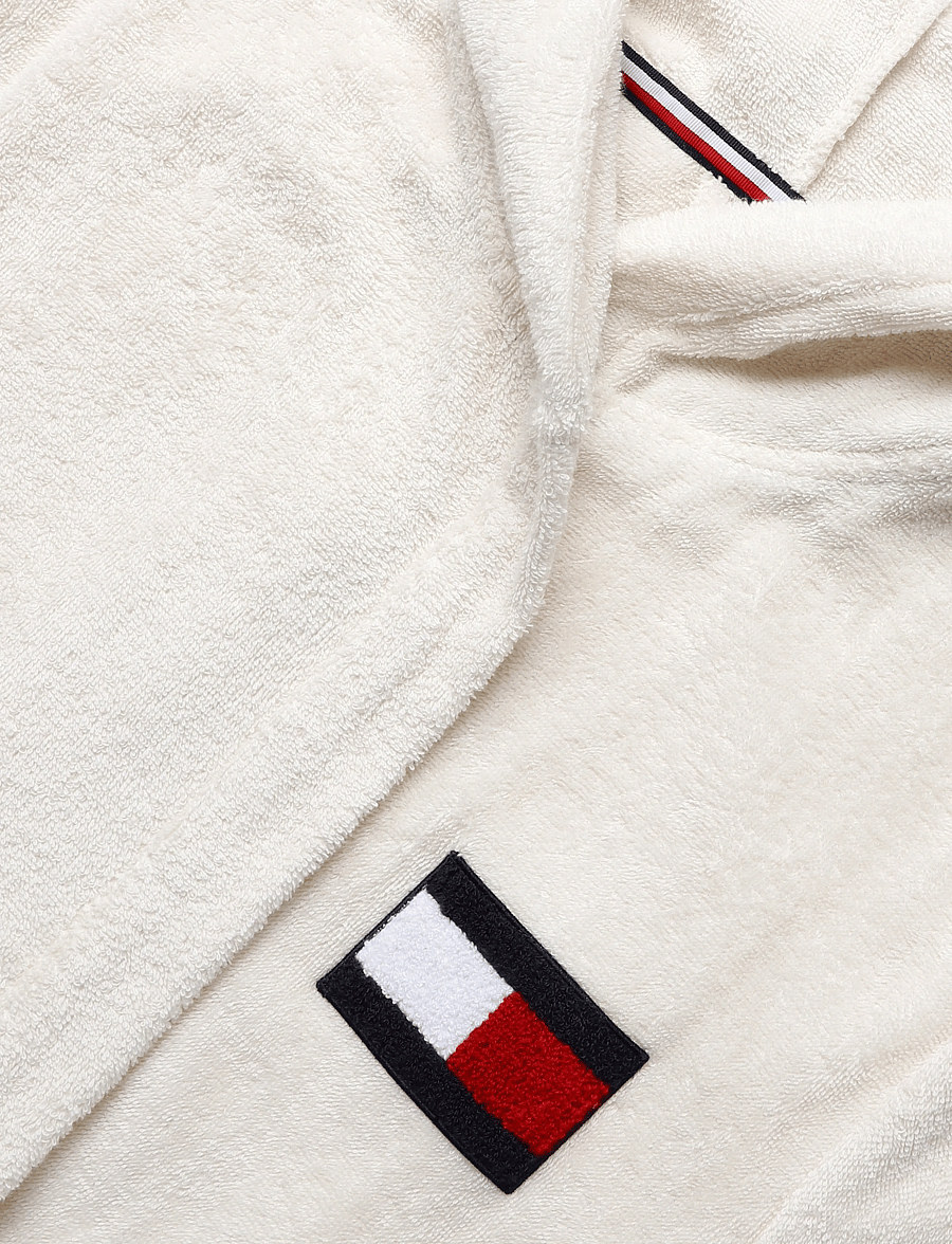 Tommy Hilfiger - UNISEX TOWELING HOODED BATHROBE - morgonrockar - ivory petal - 2