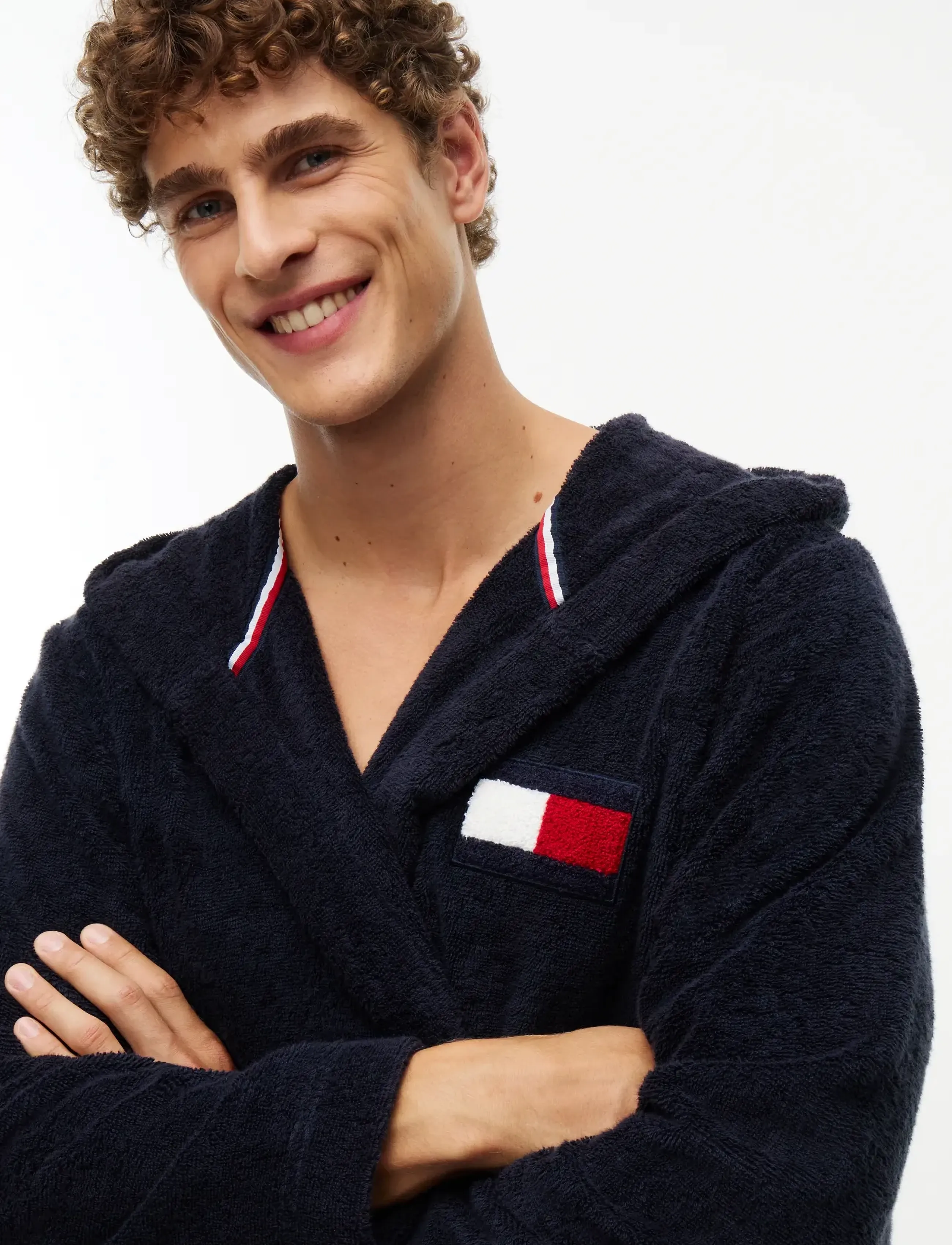 TOMMY HILFIGER Unisex Toweling Hooded Bathrobe morgonrockar herr – bild 2