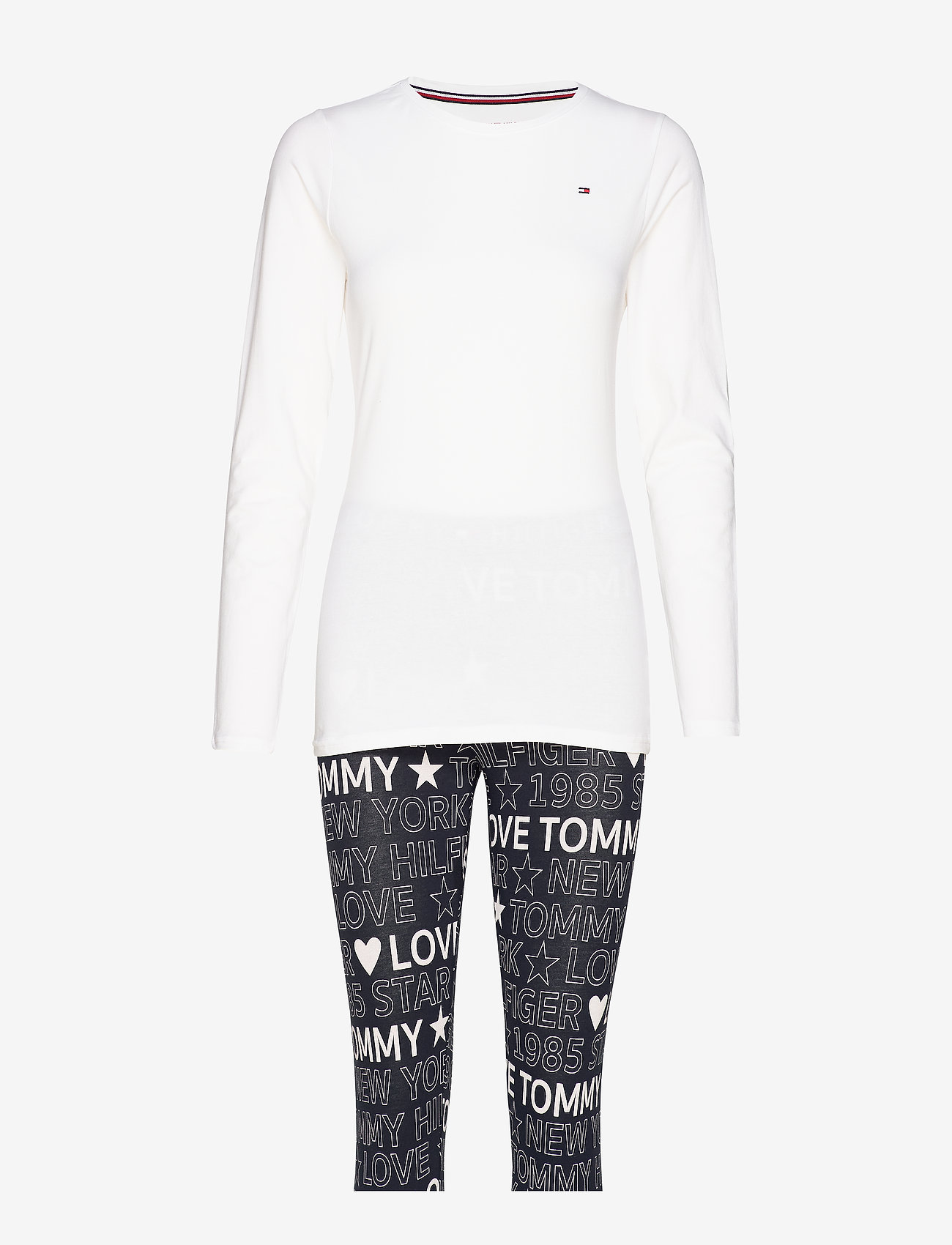 Tommy Hilfiger - LEGGING SET LS PRINT - white/navy blazer - 0
