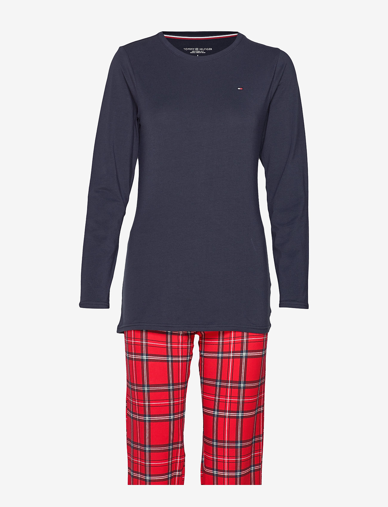 Tommy Hilfiger - JERSEY SET LS PRINT - navy blazer / tango red - 0