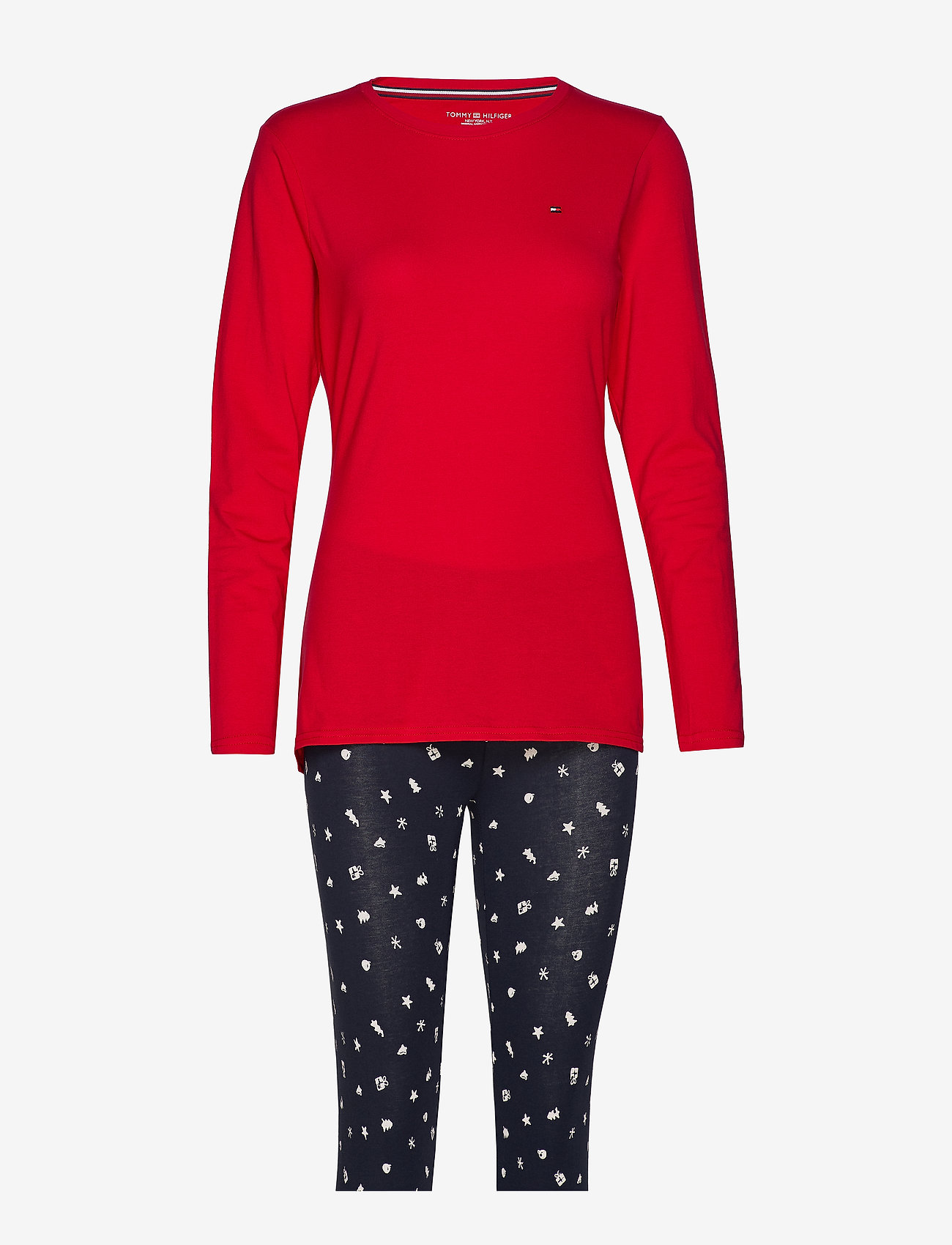 Tommy Hilfiger - LEGGING GOLD SET LS - tango red/navy blazer - 0