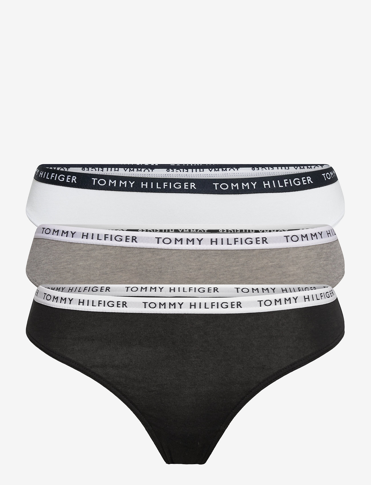 Tommy Hilfiger - 3P THONG - stringtruser - medium grey htr/white/black - 0