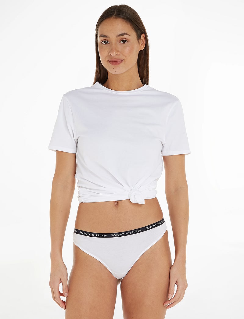 Tommy Hilfiger - 3P THONG - stringtrosor - medium grey htr/white/black - 0