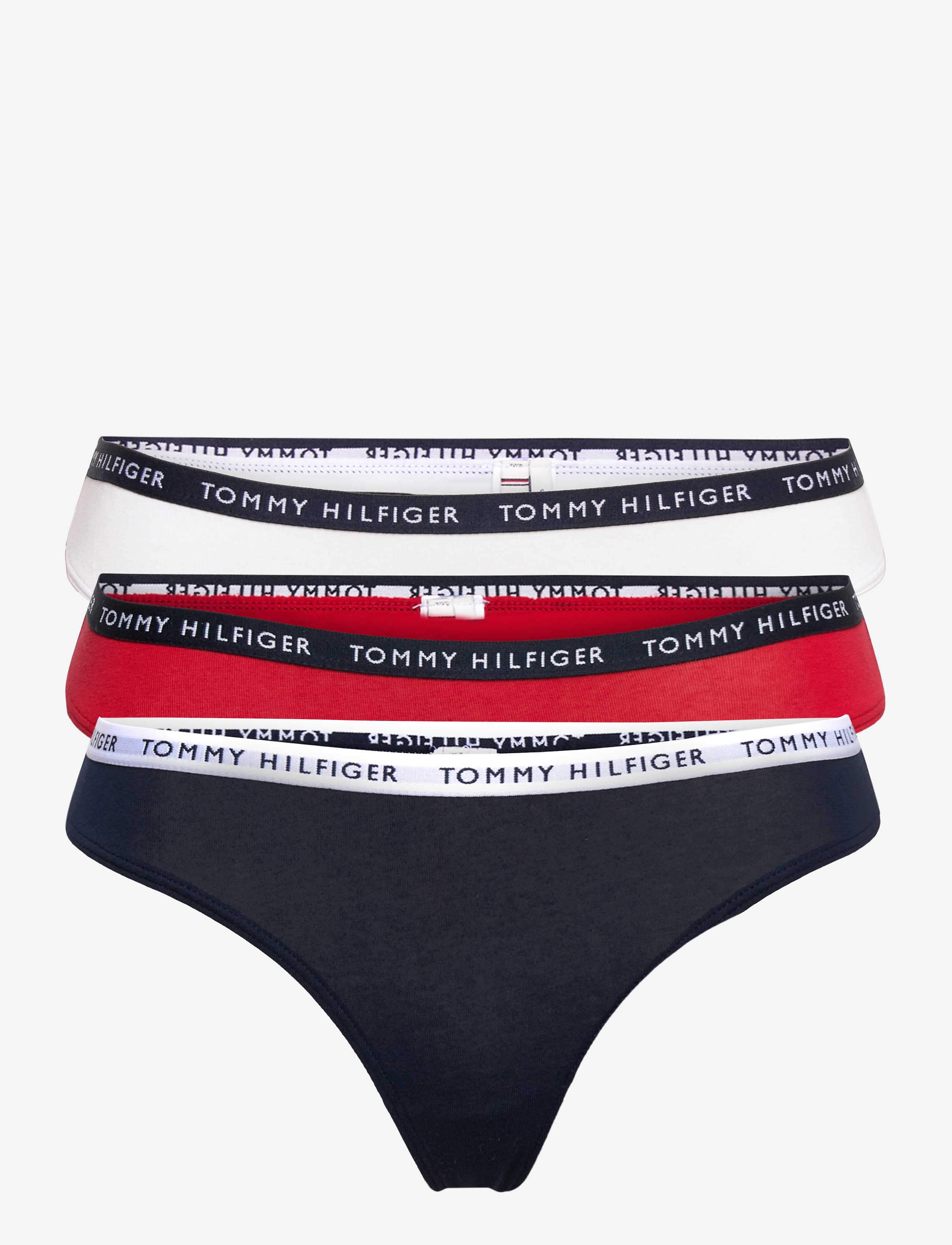 Tommy Hilfiger 3P THONG - Tommy Hilfiger - WHITE DESERT SKY PRIMARY RED / white