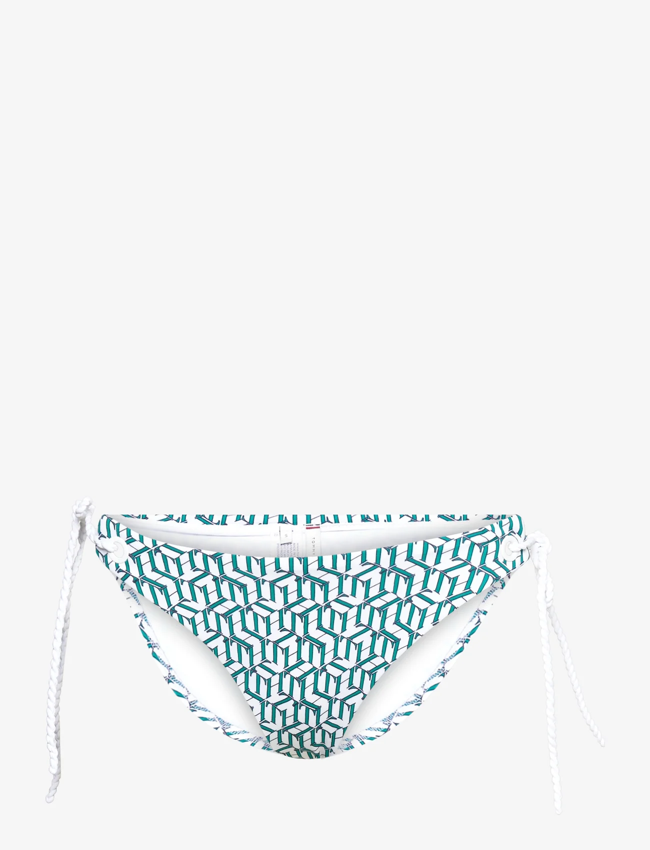 Tommy Hilfiger - STRING SIDE TIE BIKINI - bikini ar sānu aukliņām - hilfiger aop monogram green - 0