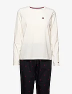 GIFTBOX PJ LS TEE & SLIPPERS - IVORY / SMALL CMD / ROUGE