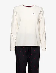 Tommy Hilfiger - GIFTBOX PJ LS TEE & SLIPPERS - fødselsdagsgaver - ivory / small cmd / rouge - 0