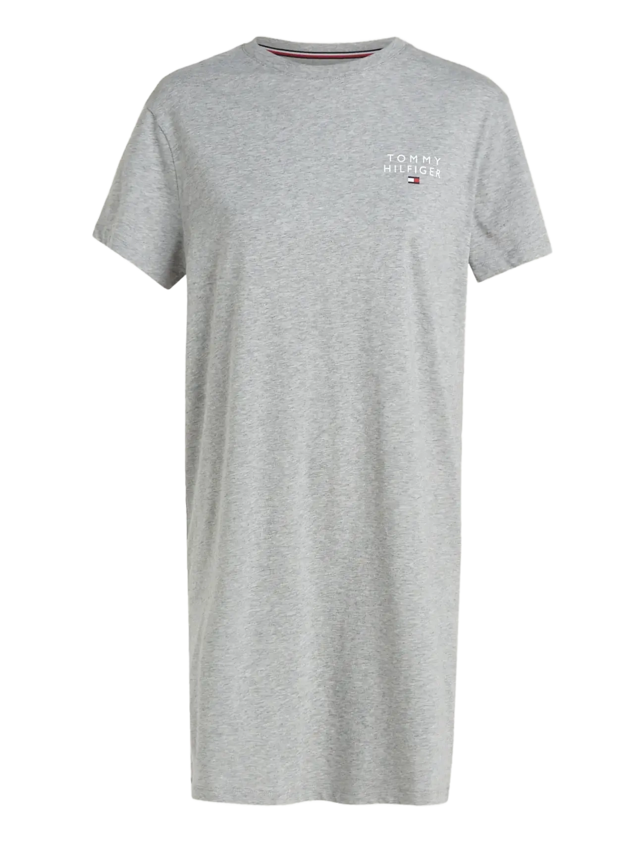 SHORT SLEEVE T-SHIRT DRESS - LIGHT GREY HEATHER