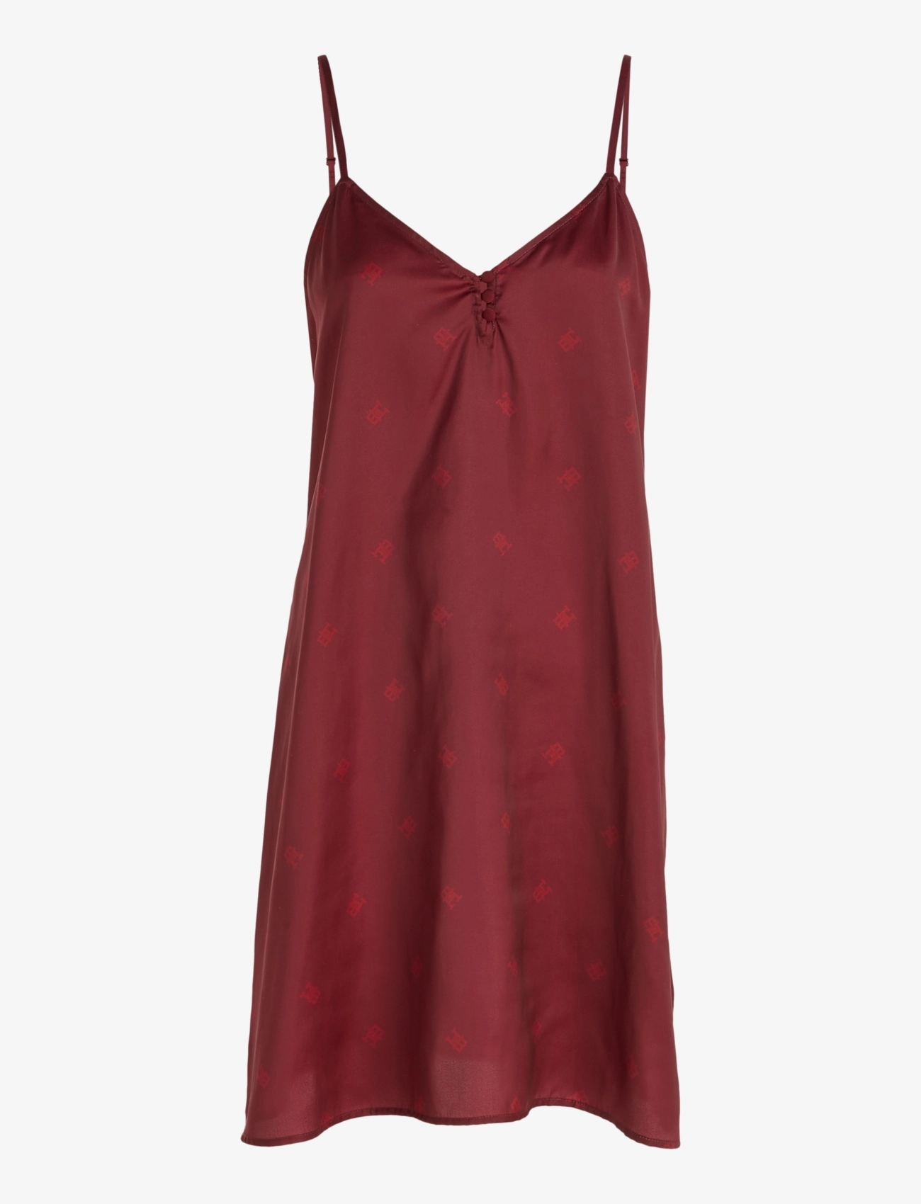 Tommy Hilfiger SATIN WOVEN NIGHTDRESS - Pyjamas & loungewear - CRITTER MONOGRAM DEEP ROUGE / red