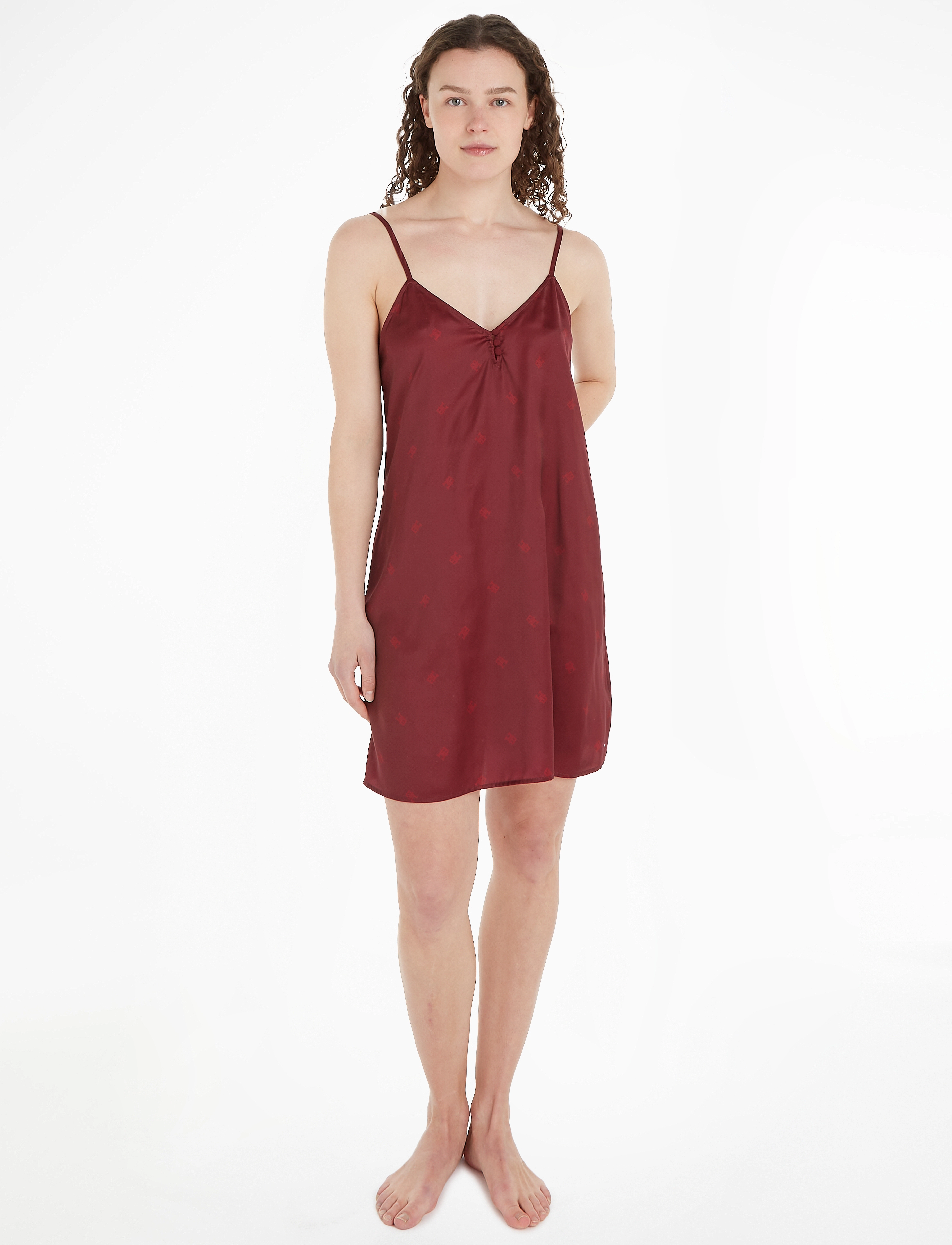 Tommy Hilfiger - SATIN WOVEN NIGHTDRESS - critter monogram deep rouge - 1