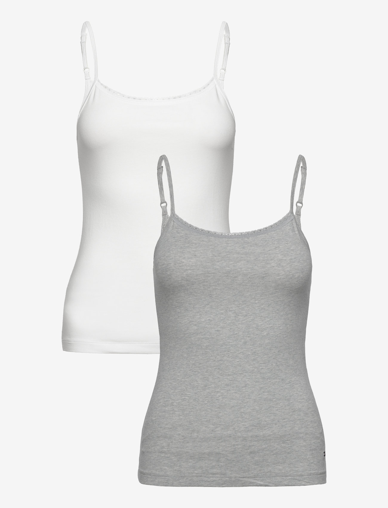 Tommy Hilfiger - 2 PACK CAMI WITH LACE - white/grey heather - 0