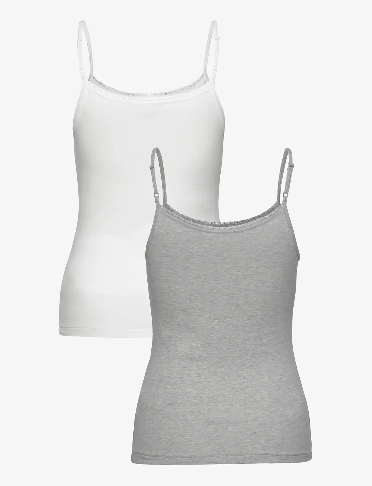 Tommy Hilfiger - 2 PACK CAMI WITH LACE - white/grey heather - 1