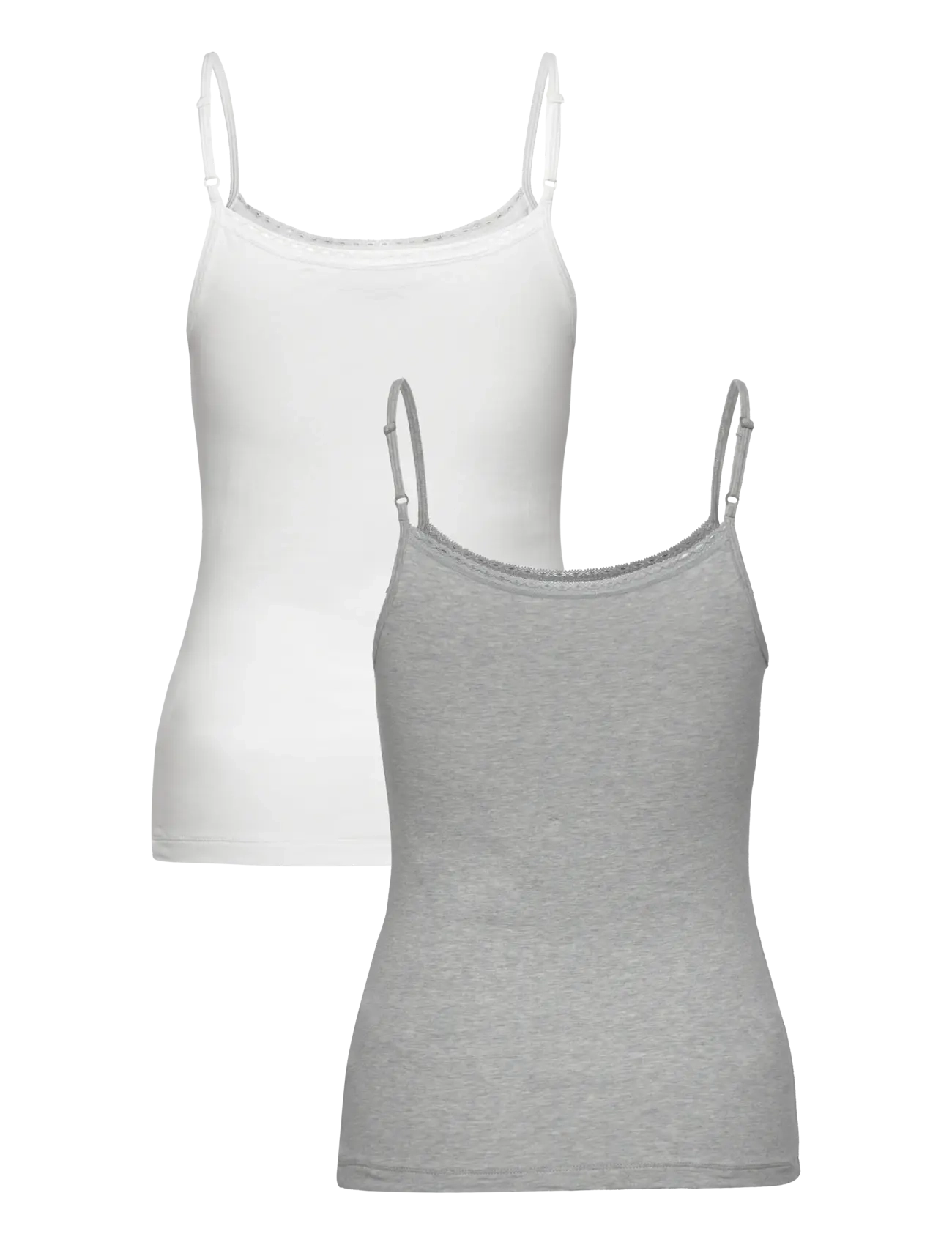 Tommy Hilfiger - 2 PACK CAMI WITH LACE - white/grey heather - 1