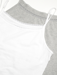 Tommy Hilfiger - 2 PACK CAMI WITH LACE - mouwloze tops - white/grey heather - 2