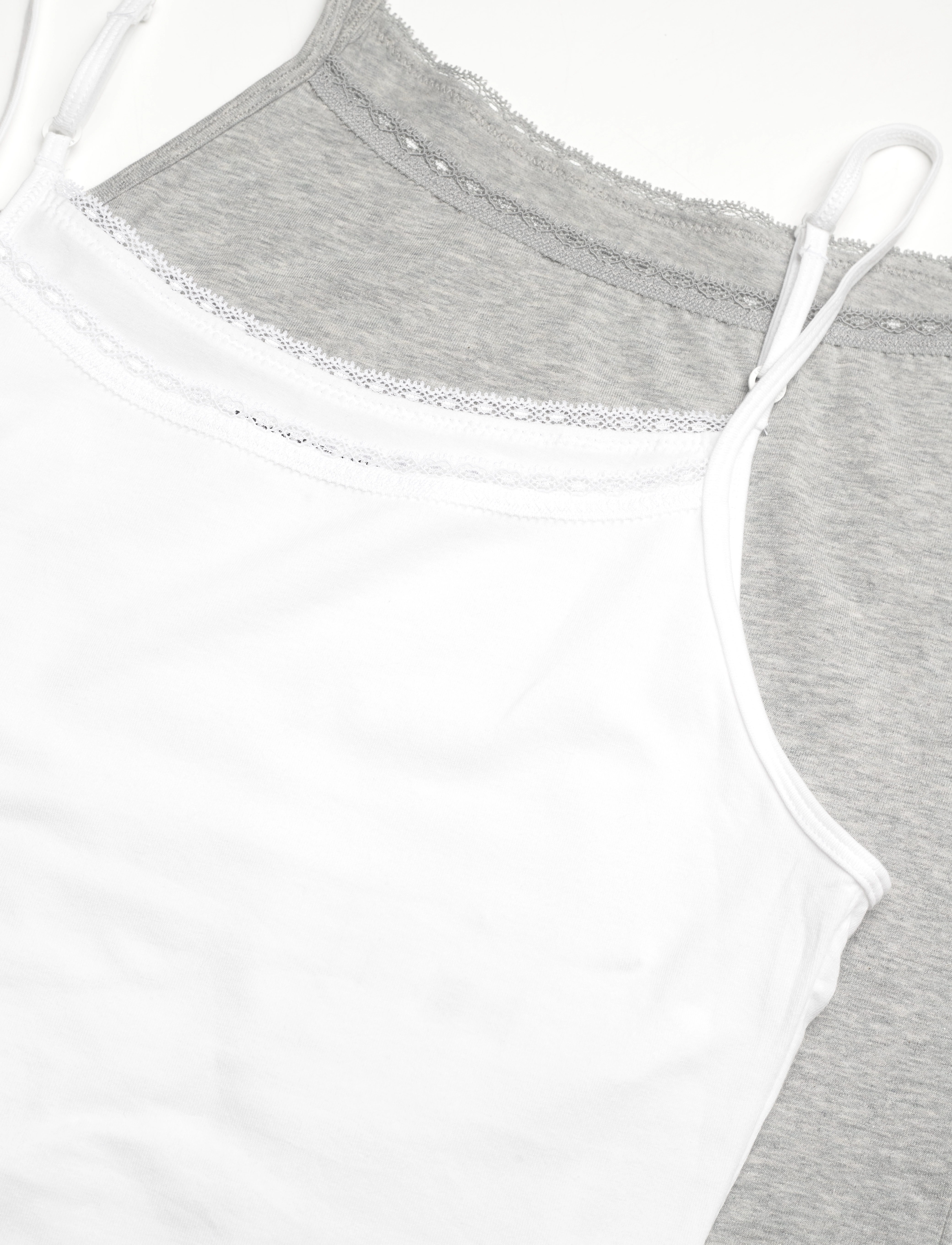 Tommy Hilfiger - 2 PACK CAMI WITH LACE - white/grey heather - 2