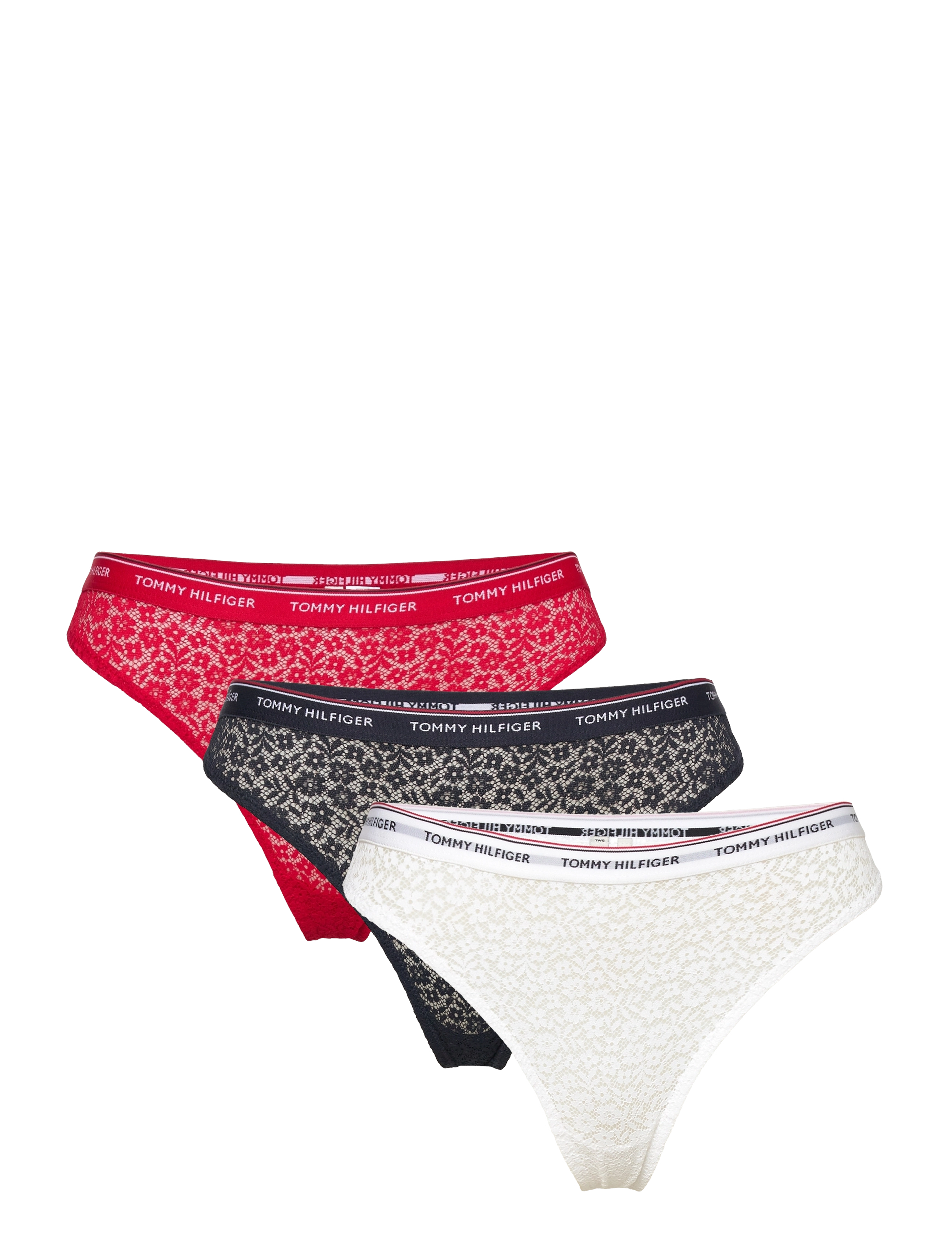 Tommy Hilfiger 3 Pack Thong Lace, XS, White, Trusser > G-Streng, Dame