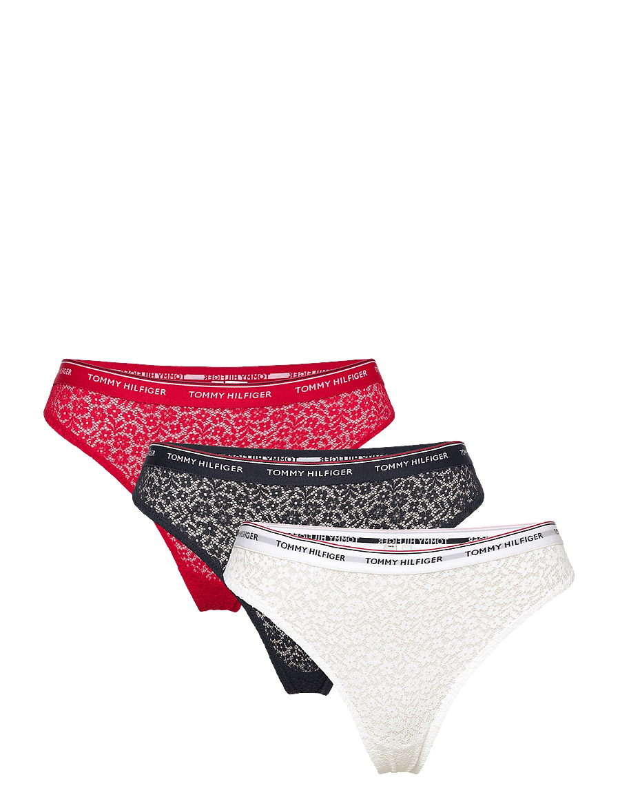 Tommy Hilfiger - 3 PACK THONG LACE - stringid - desert sky white primary red - 0