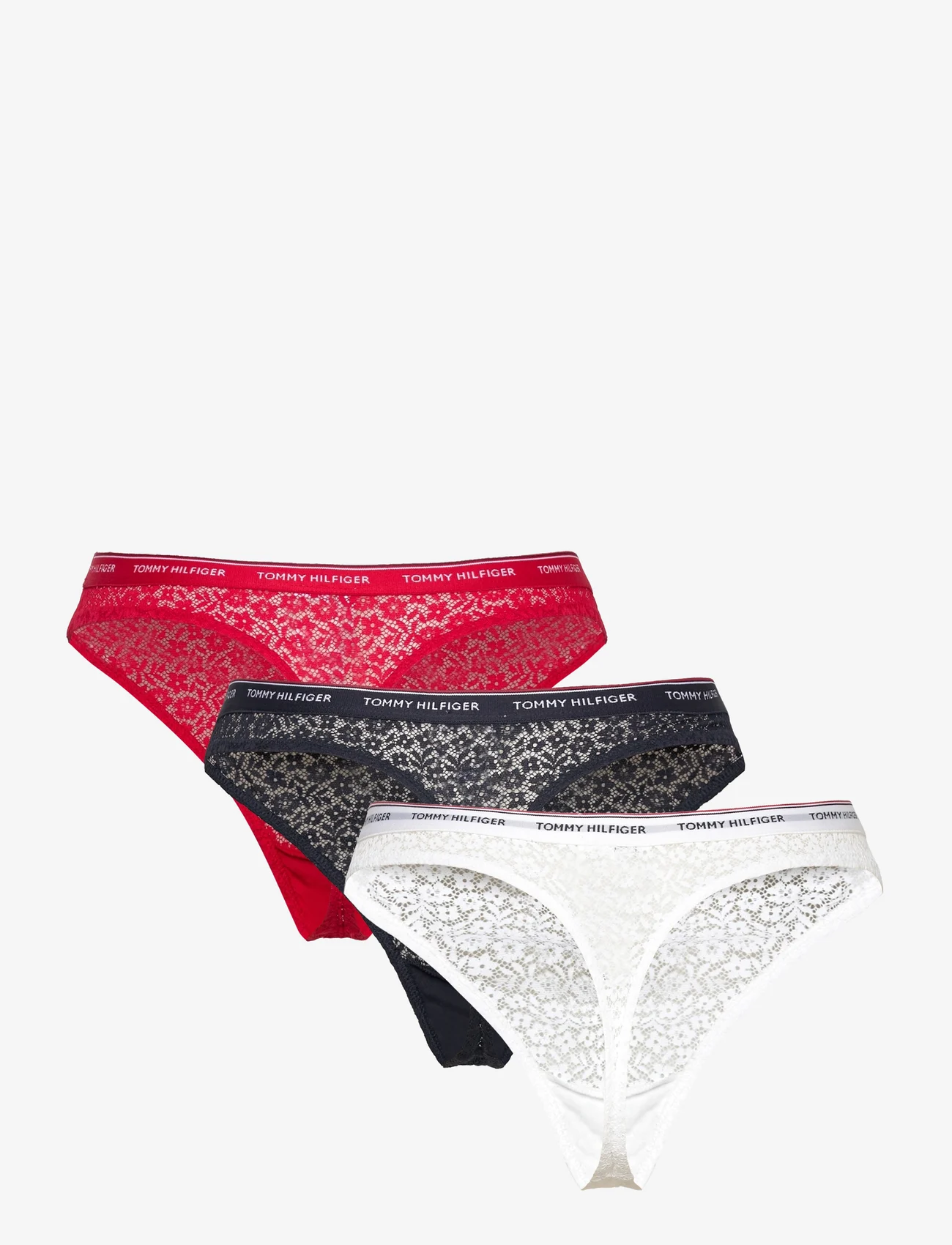Tommy Hilfiger - 3 PACK THONG LACE - strings - desert sky/white/primary red - 1