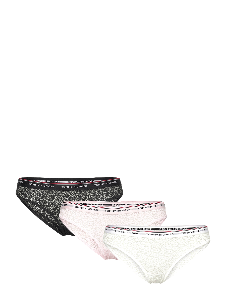 Tommy Hilfiger - 3 PACK BIKINI LACE - slips - black white light pink - 0