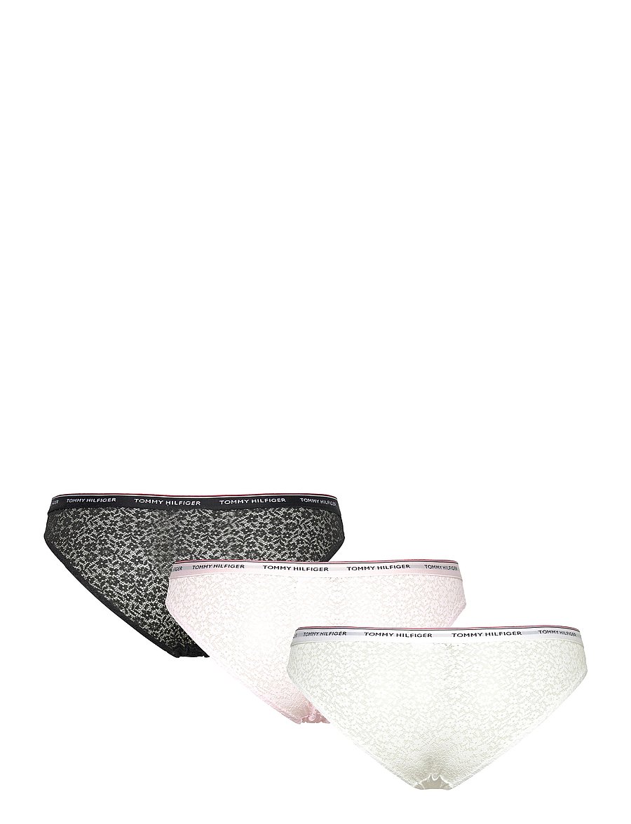 Tommy Hilfiger - 3 PACK BIKINI LACE - slips - black white light pink - 2