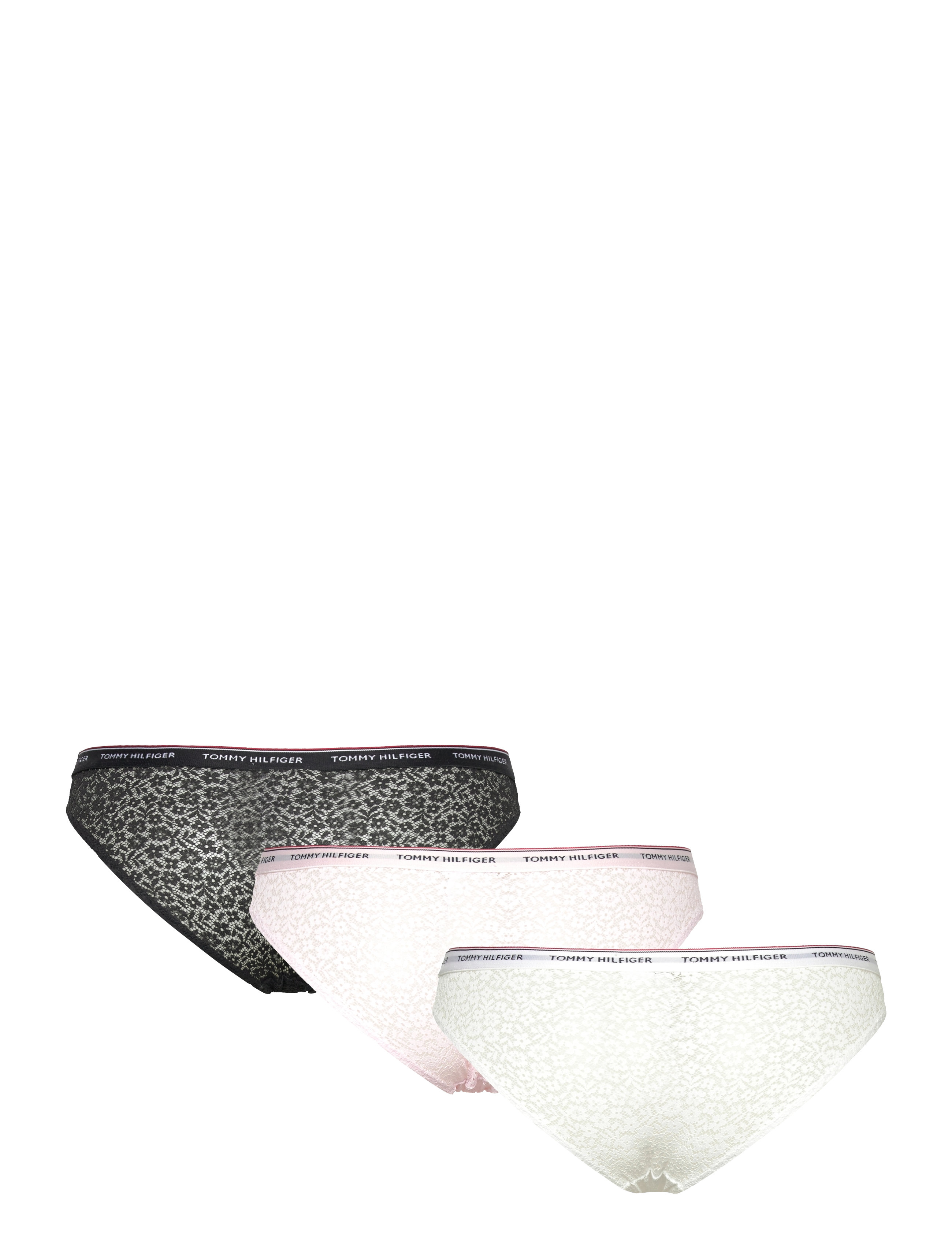 Tommy Hilfiger - 3 PACK BIKINI LACE - briefs - black white light pink - 2