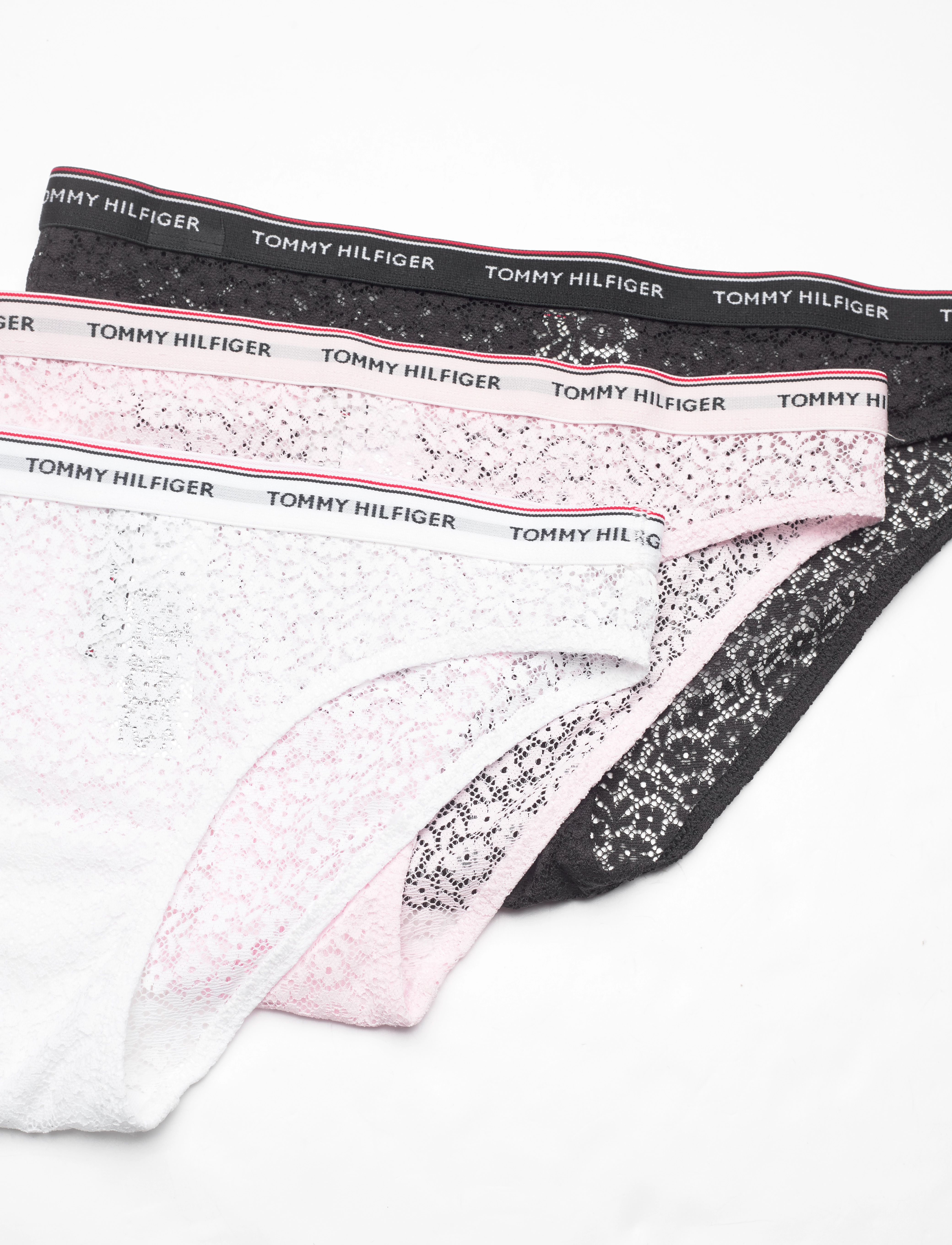 Tommy Hilfiger - 3 PACK BIKINI LACE - briefs - black white light pink - 1