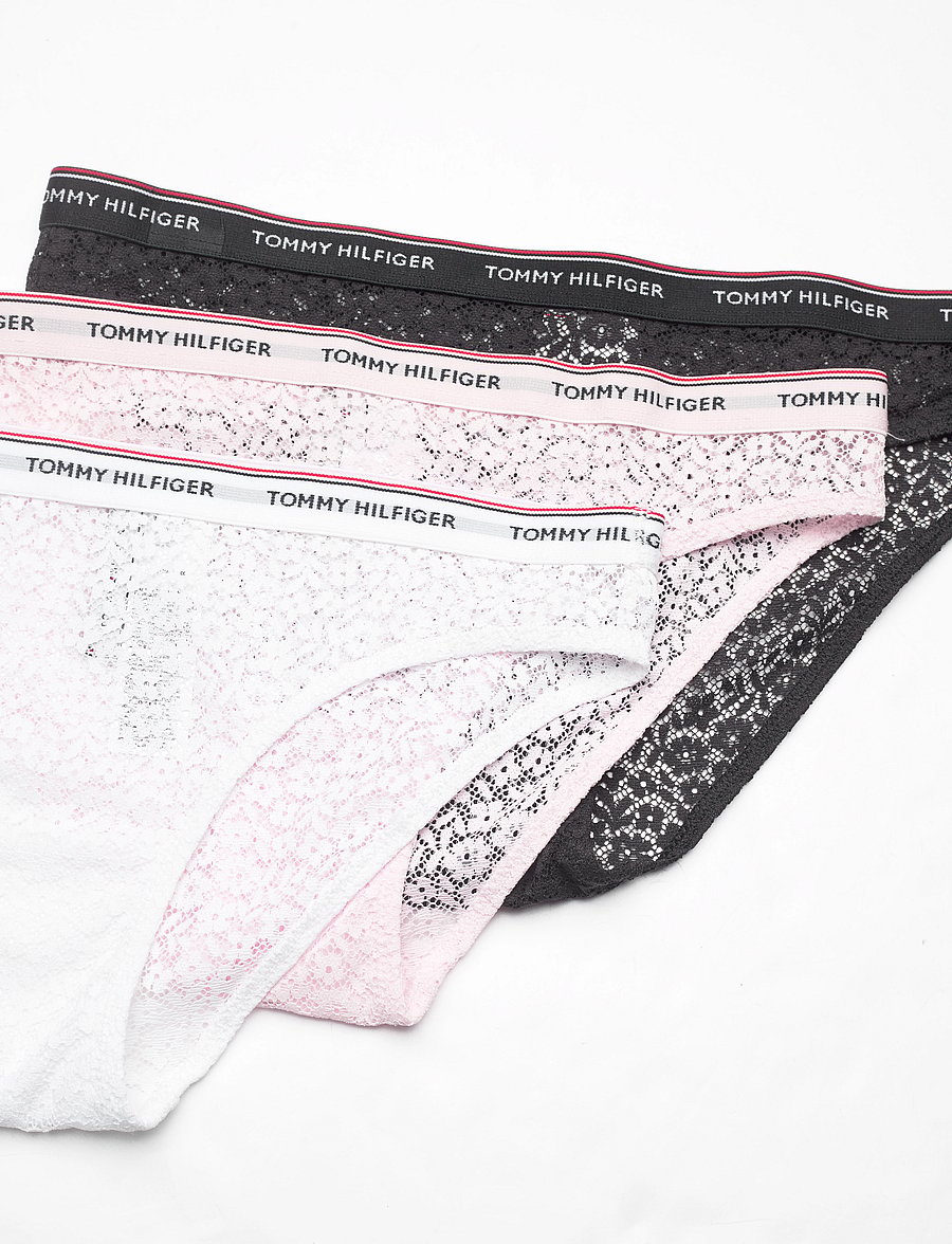 Tommy Hilfiger - 3 PACK BIKINI LACE - slips - black white light pink - 1