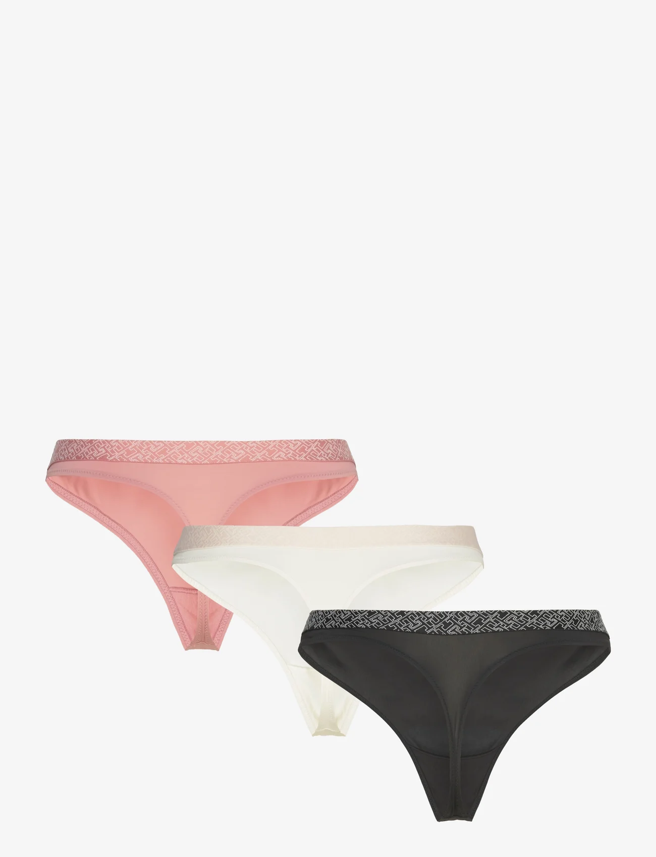 Tommy Hilfiger - 3P THONG - strings - teaberry blossom/ivory/black - 1