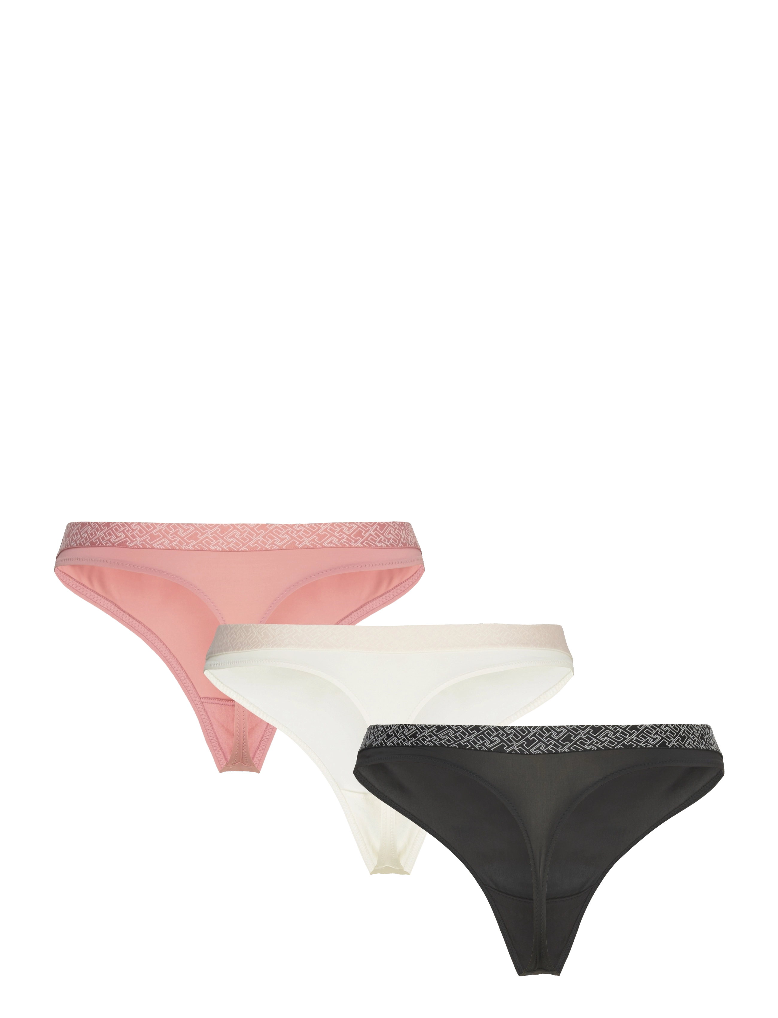 Tommy Hilfiger - 3P THONG - teaberry blossom/ivory/black - 1