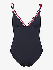 Tommy Hilfiger - TRIANGLE ONE PIECE RP - swimsuits - desert sky - 0