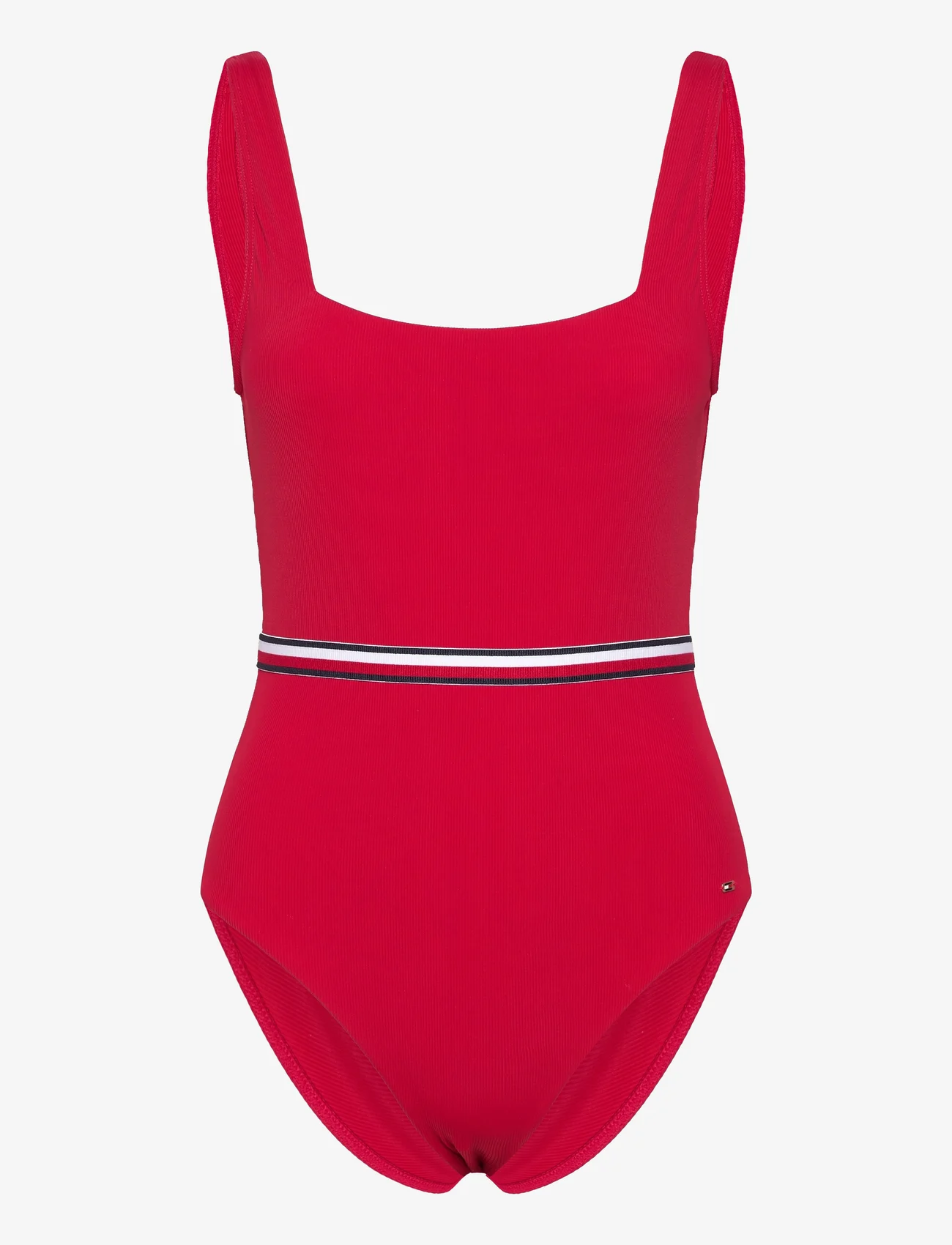 Tommy Hilfiger - SQUARE NECK ONE PIECE - badeanzüge - primary red - 0
