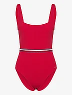 SQUARE NECK ONE PIECE - PRIMARY RED