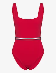Tommy Hilfiger - SQUARE NECK ONE PIECE - baddräkter - primary red - 0