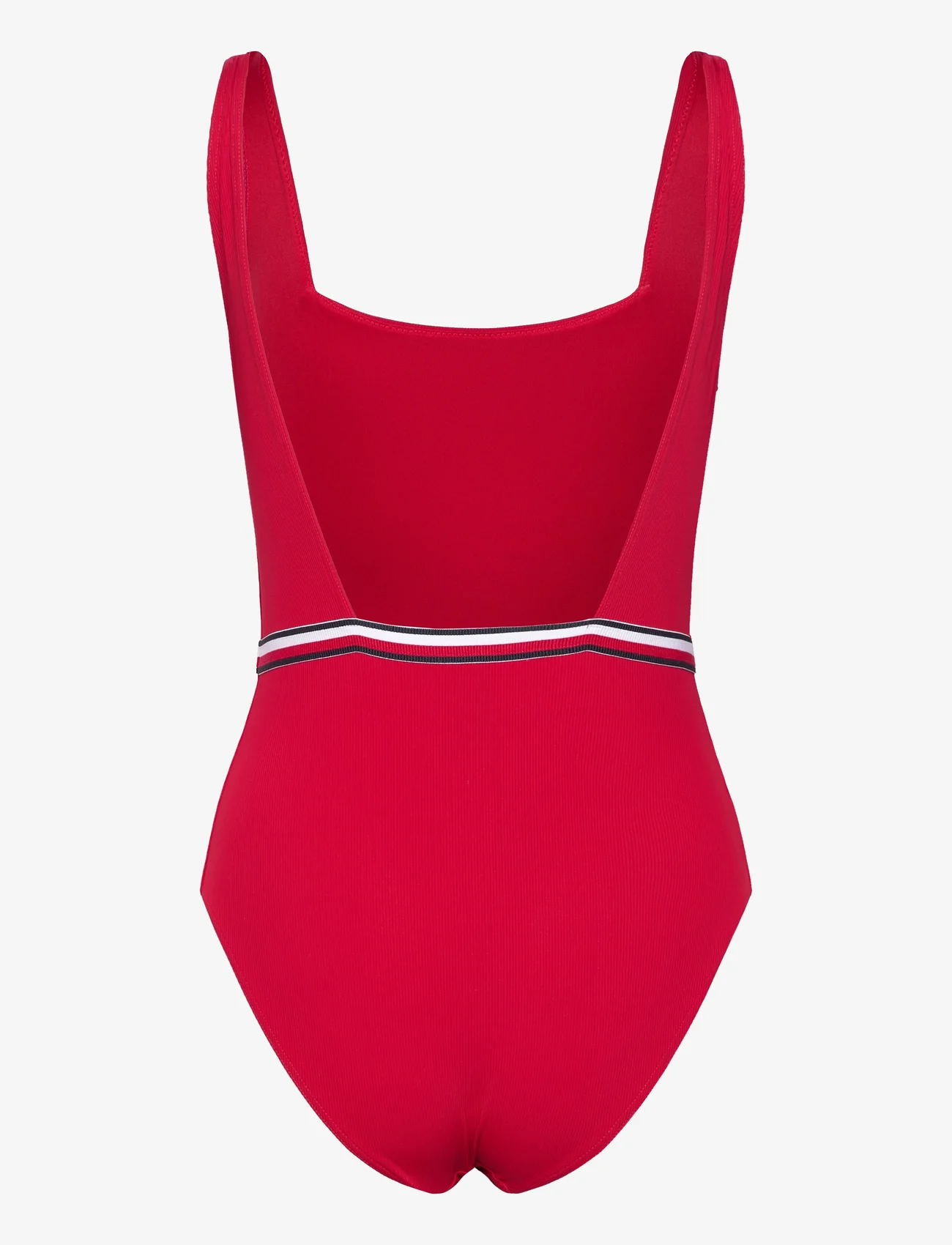 Tommy Hilfiger - SQUARE NECK ONE PIECE - badedragter - primary red - 1