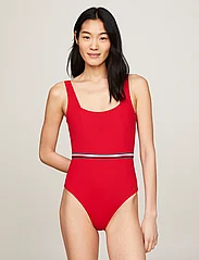 Tommy Hilfiger - SQUARE NECK ONE PIECE - badeanzüge - primary red - 2