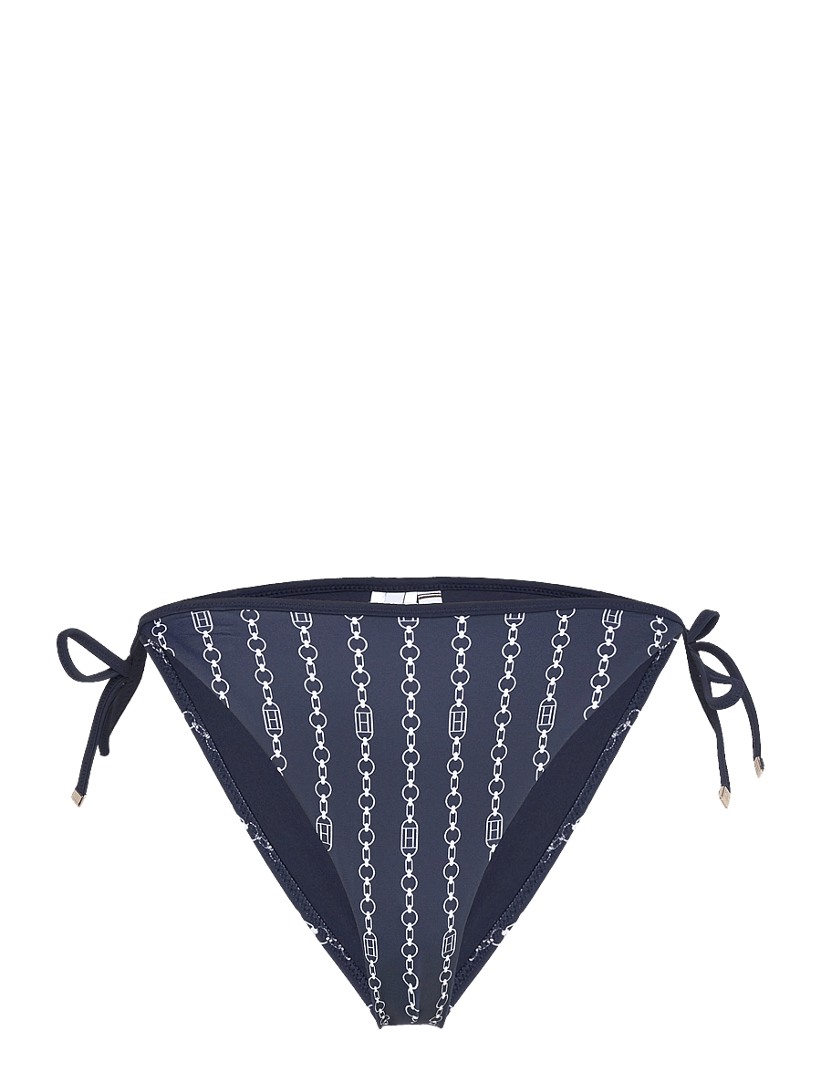 Tommy Hilfiger - CHEEKY STRING SIDE TIE PRINT - side tie bikinitrosor - flag chain dark night navy - 1
