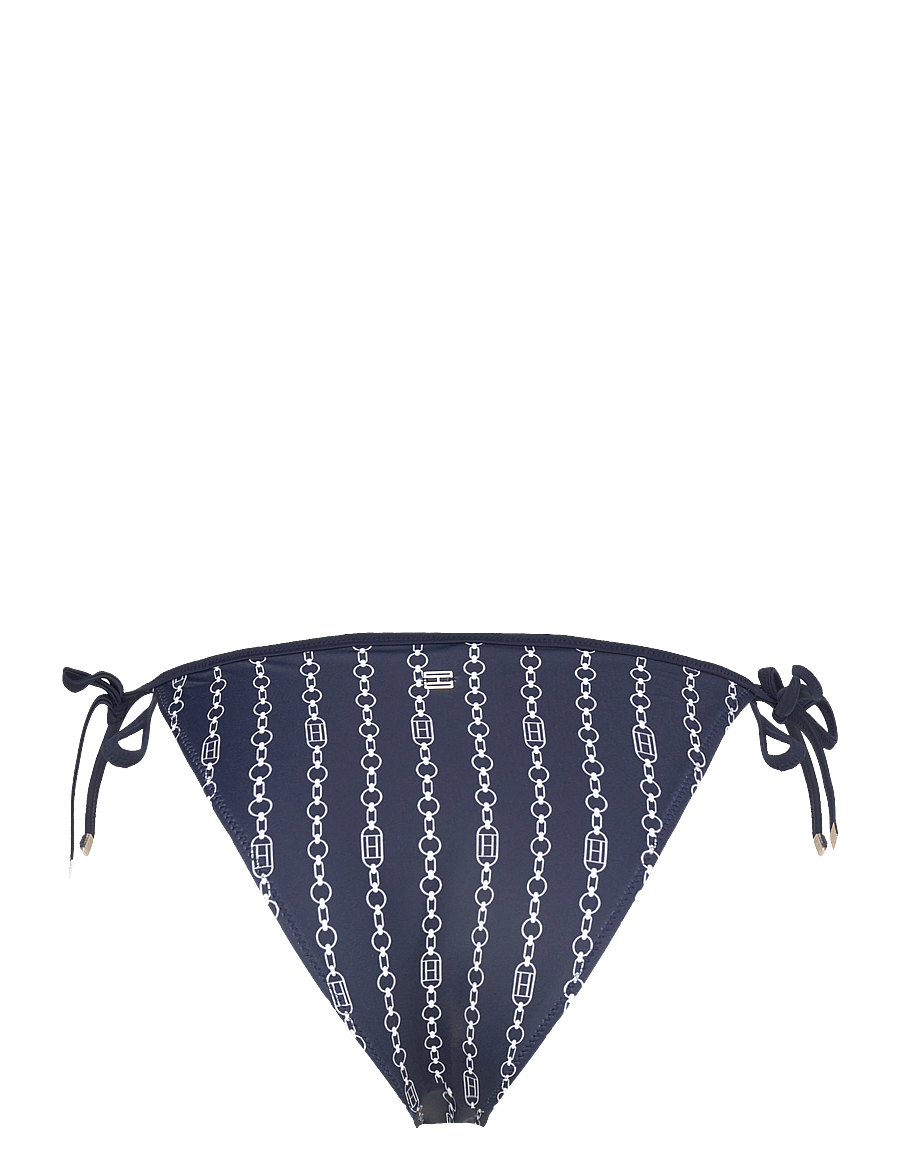 Tommy Hilfiger - CHEEKY STRING SIDE TIE PRINT - side tie bikinitrosor - flag chain dark night navy - 2